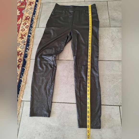 Spanx‎ dark brown faux leather leggins pants size M - Picture 7 of 8